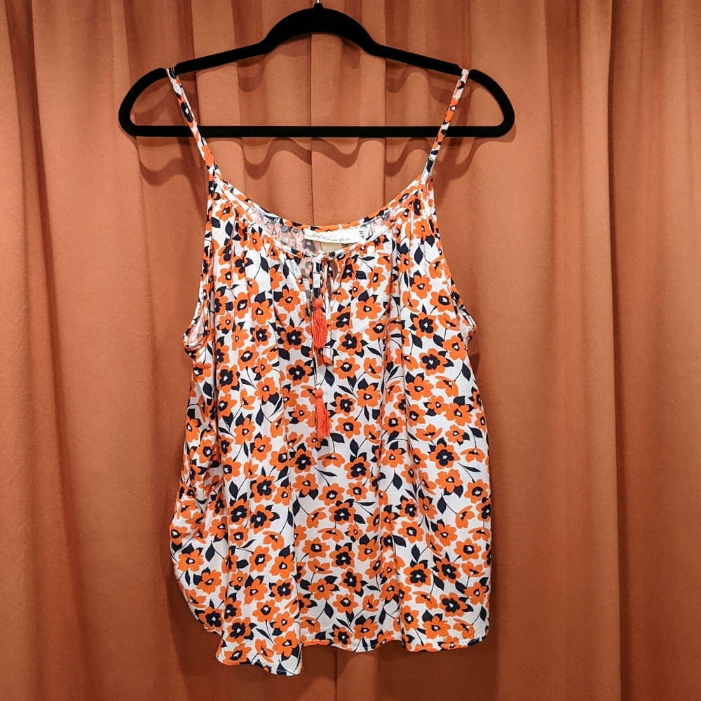 H&M Flower Patterned Tank with Tassels